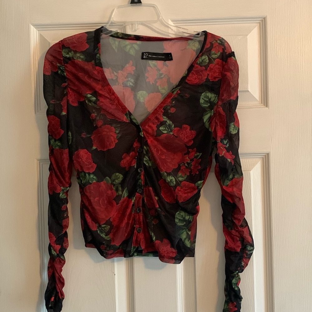 sheer floral top